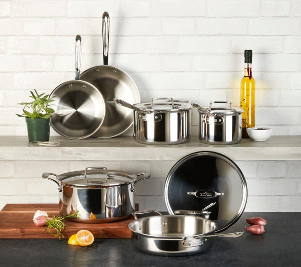 All Clad D5 Stainless Polished 5-ply Bonded Cookware Set 10 Piece Set