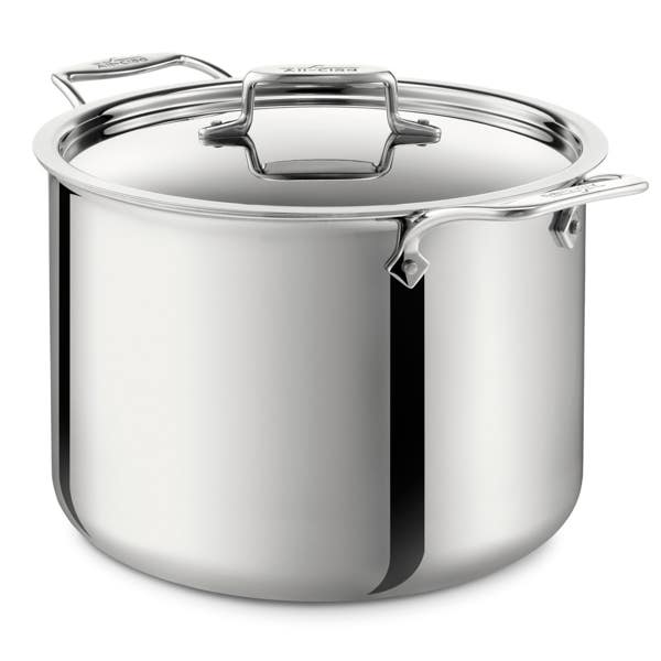 all clad D5 Stainless Polished 5-ply Bonded Cookware; Stockpot with lid; 12 quart