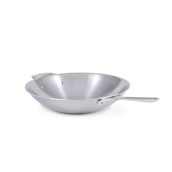 all clad D5 Stainless Polished 5-ply Bonded Cookware Wok 14 inch