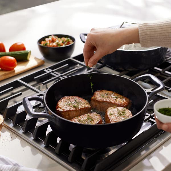 All Clad Enameled Cast Iron Braiser With Lid 4 Quart