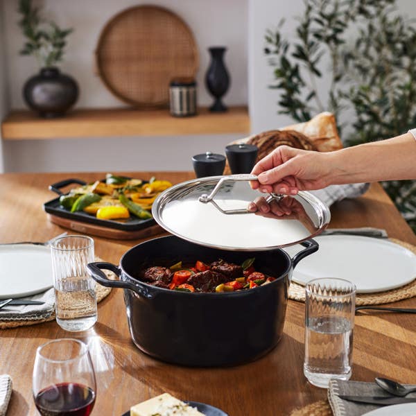 All Clad Enameled Cast Iron Braiser With Lid 4 Quart