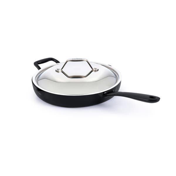 all clad Enameled Cast Iron Skillet with Lid 12 Inch