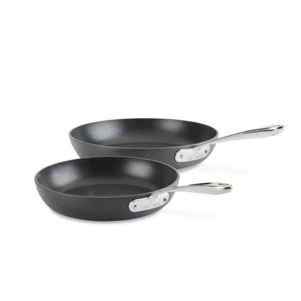 all clad Essentials Hard Anodized Nonstick Cookware; 2 piece Fry Pan Set; 10.5 and 12 inch