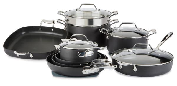 all clad Essentials Hard Anodized Nonstick Cookware Set; 13-piece all clad Essentials Hard Anodized Nonstick Cookware Set; 13-piece