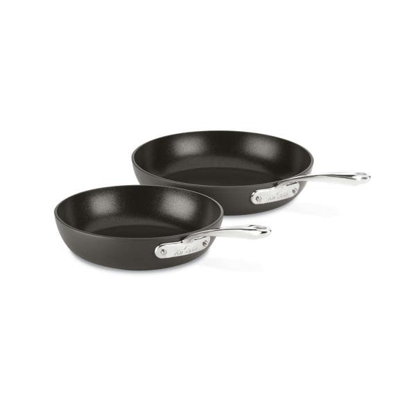 all clad Essentials Nonstick Cookware Set; 2 piece Fry Pan Set; 8.5 & 10.5 inch