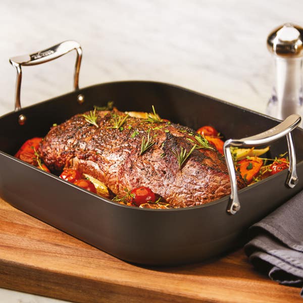 All Clad Essentials Nonstick Cookware Small Roaster With Rack 11 X 14 Inch
