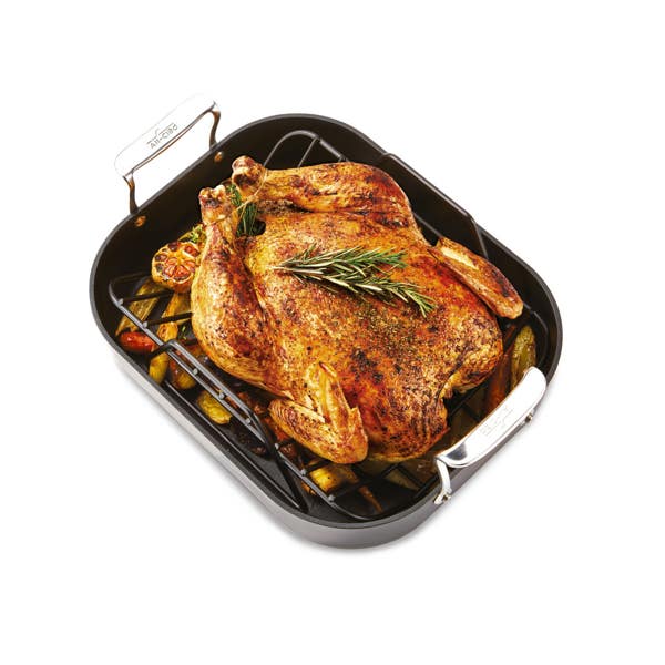 All Clad Essentials Nonstick Cookware Small Roaster With Rack 11 X 14 Inch