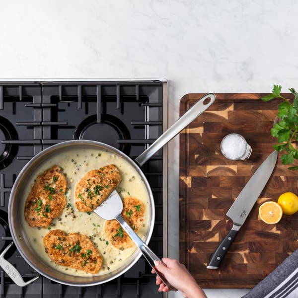 All Clad G5® Graphite Core Stainless Steel 5-ply Bonded Cookware Sauté Pan With Lid 6 Quart