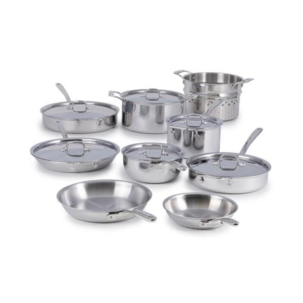 all clad G5® Graphite Core Stainless Steel 5-ply Bonded Cookware 15 Piece Set