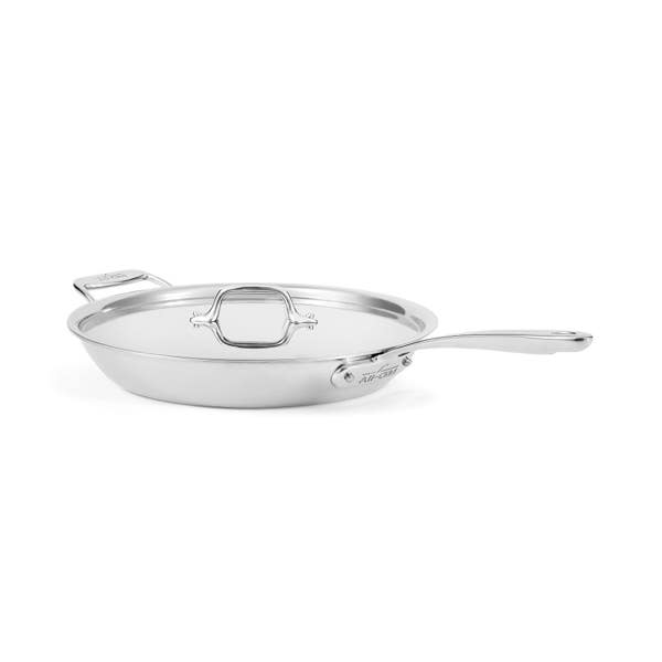 all clad G5® Graphite Core Stainless Steel 5-ply Bonded Cookware Skillet with Lid 12.5 inch