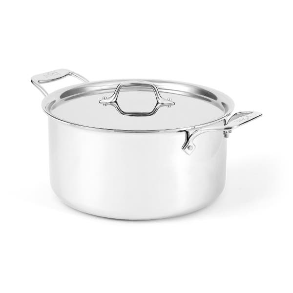 all clad G5® Graphite Core Stainless Steel 5-ply Bonded Cookware; Stockpot with Lid; 8 quart