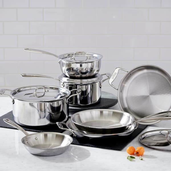 All Clad G5® Graphite Core Stainless Steel 5-ply Bonded Cookware; 10 Piece Set
