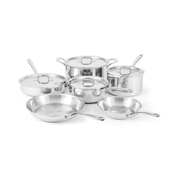 all clad G5® Graphite Core Stainless Steel 5-ply Bonded Cookware; 10 Piece Set