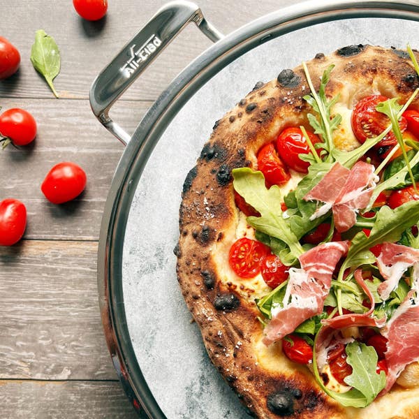 All Clad Gourmet Accessories; 13-inch Pizza Baker Stone With Serving Tray & Pizza Cutter