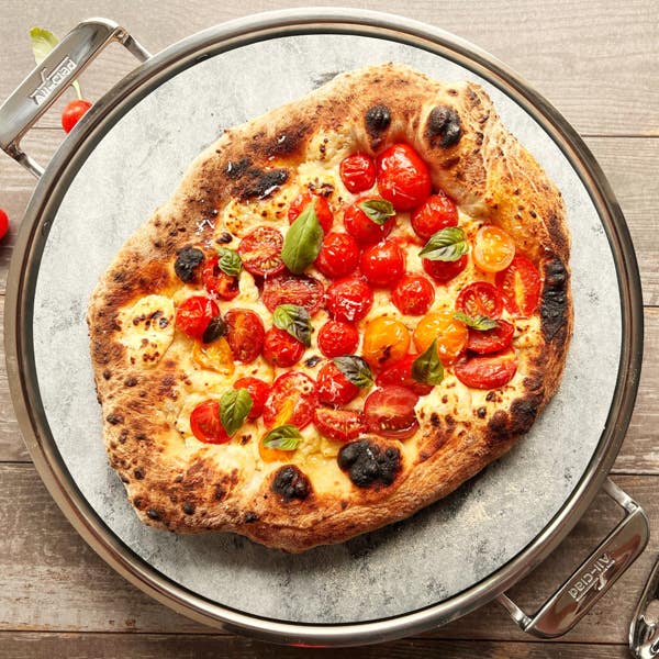 All Clad Gourmet Accessories; 13-inch Pizza Baker Stone With Serving Tray & Pizza Cutter