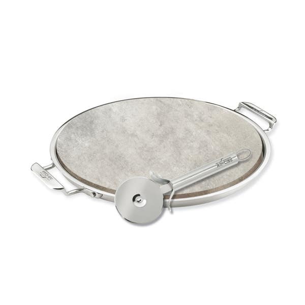 all clad Gourmet Accessories; 13-inch Pizza Baker Stone with Serving Tray & Pizza Cutter