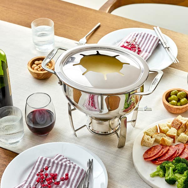 All Clad Gourmet Accessories 13 Piece Fondue Set With Stainless Steel Pot And Cast Aluminum Insert