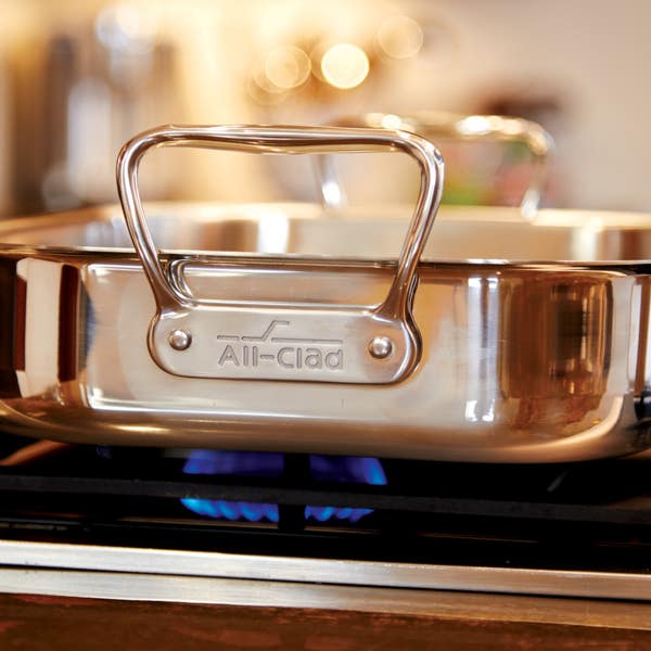 All Clad Gourmet Accessories Small Stainless Steel Roaster With Rack 11 X 14 Inch