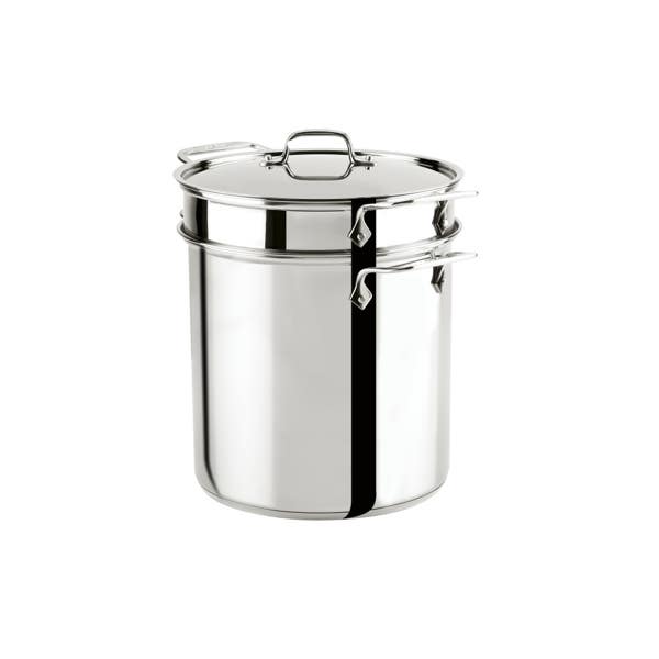 all clad Gourmet Accessories Stainless Steel Multi-Pot with lid Perforated Insert and Steamer Insert 12 quart all clad Gourmet Accessories Stainless Steel Multi-Pot with lid Perforated Insert and Steamer Insert 12 quart
