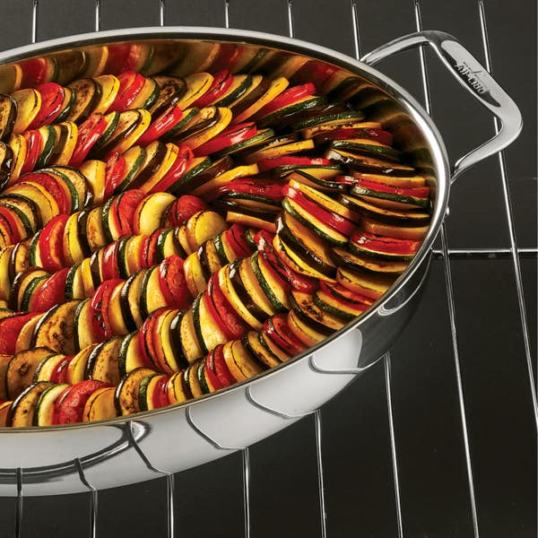 All Clad Gourmet Accessories; Stainless Steel Oval Baker; 15 Inch