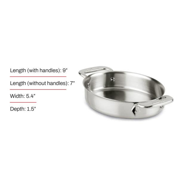 All Clad Gourmet Accessories Stainless Steel Oval Baker 7 Inch