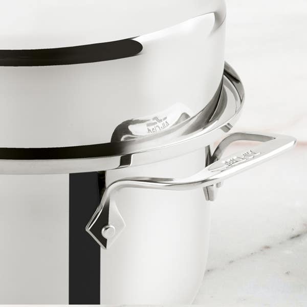 All Clad Gourmet Accessories Stainless Steel Oval Roaster With Lid And Flat Rack 15 Inch