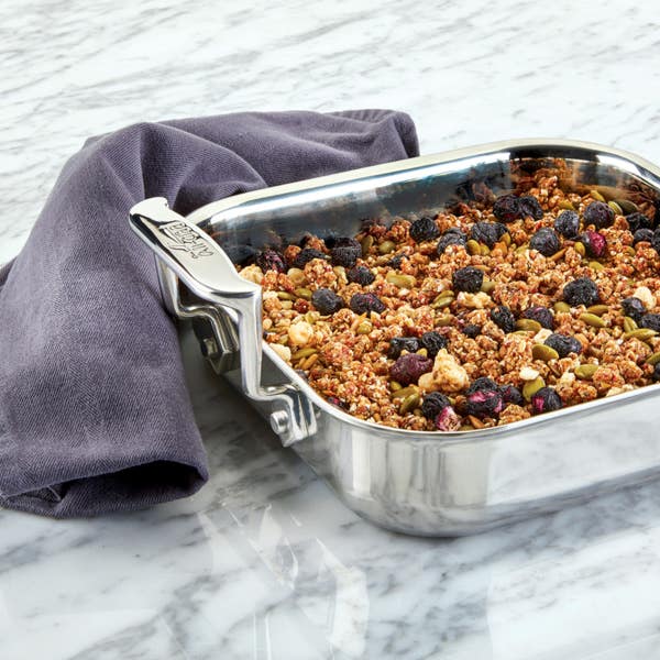 All Clad Gourmet Accessories Stainless Steel Square Baker With Lid 8 Inch