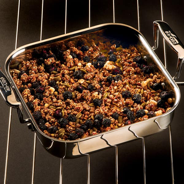 All Clad Gourmet Accessories Stainless Steel Square Baker With Lid 8 Inch