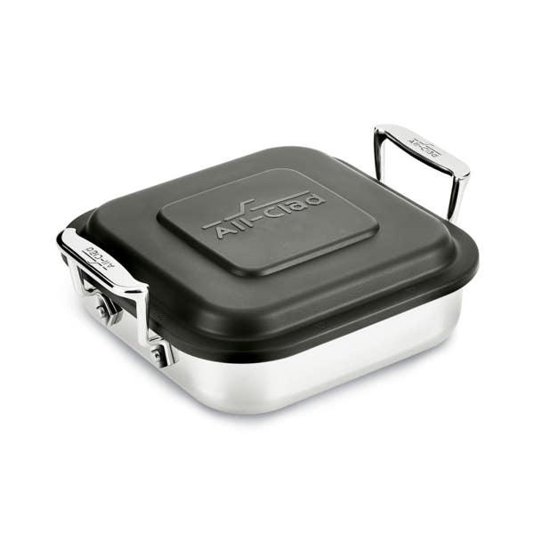 all clad Gourmet Accessories Stainless Steel Square Baker with lid 8 inch