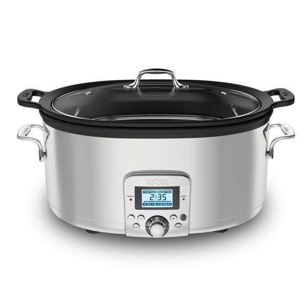 all clad Gourmet Plus Stainless Steel 7-in-1 Slow Cooker; Nonstick Ceramic Coating; 7 quart