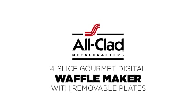 All Clad Gourmet Stainless Steel Digital Waffle Maker With Removable Plates; 4 Slice
