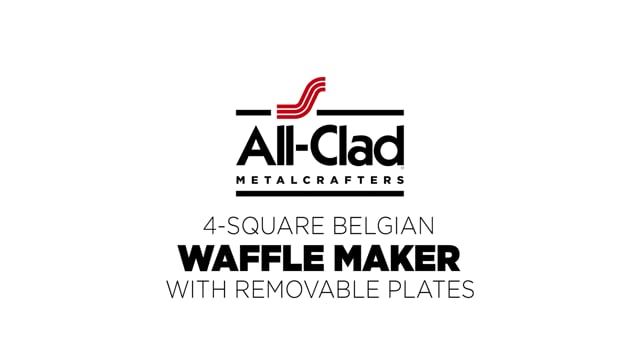 All Clad Gourmet Stainless Steel Waffle Maker With Removable Plates; 4 Slice