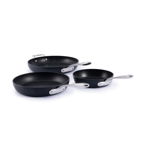 all clad HA1 Expert Cookware Nonstick 3 Piece Fry Set 8 10 & 12 inch