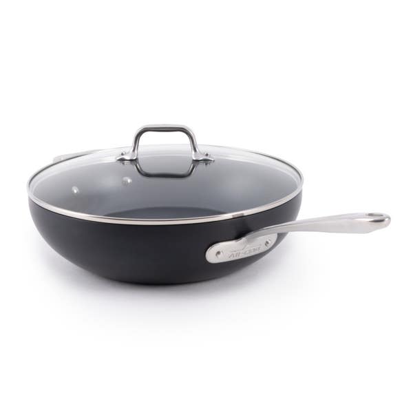 all clad HA1 Expert Cookware Nonstick Chef's Pan with Lid 12 inch
