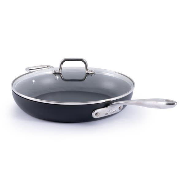 all clad HA1 Expert Cookware Nonstick Fry Pan with Lid 12 inch