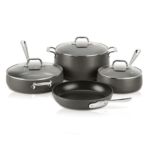all clad HA1 Hard Anodized Nonstick Cookware 7 Piece Set