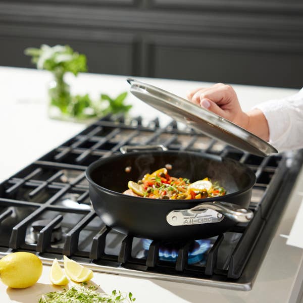 All Clad NS Pro Nonstick Cookware Essential Pan 4 Quart With Lid