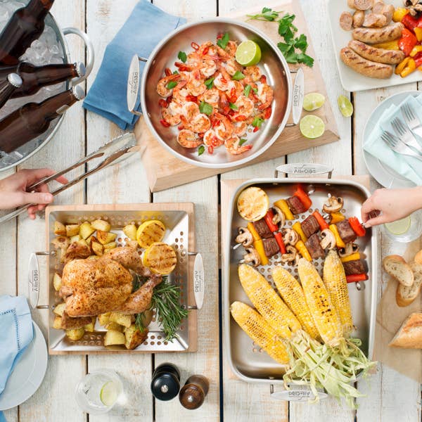 All Clad Outdoor Stainless Steel Round Basket 11 Inch