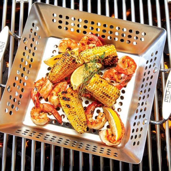 All Clad Outdoor Stainless Steel Square Basket 11 Inch