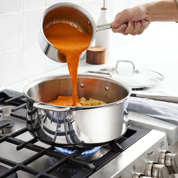 All Clad Stainless Everyday 3-ply Bonded Cookware Set With Glass Lids 10 Piece Set