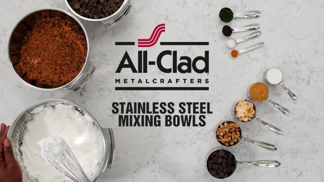 All Clad Stainless Steel 3 Piece Mixing Bowl Set; 1.5 X 3 X 5 Quart