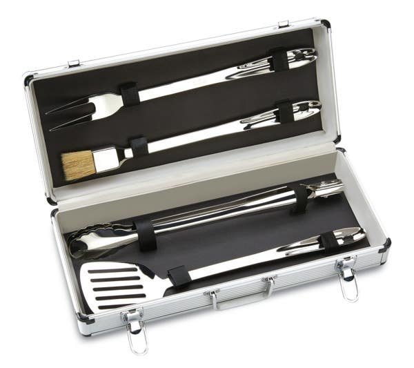 All Clad Stainless Steel 4 Piece BBQ Tool Set With Box