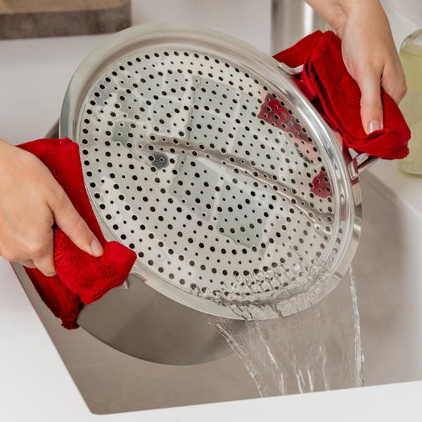 All Clad Stainless Steel Accessory; Strain & Splatter Guard; 10.5 Inches