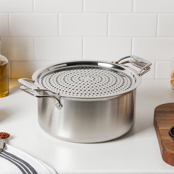 All Clad Stainless Steel Accessory; Strain & Splatter Guard; 10.5 Inches