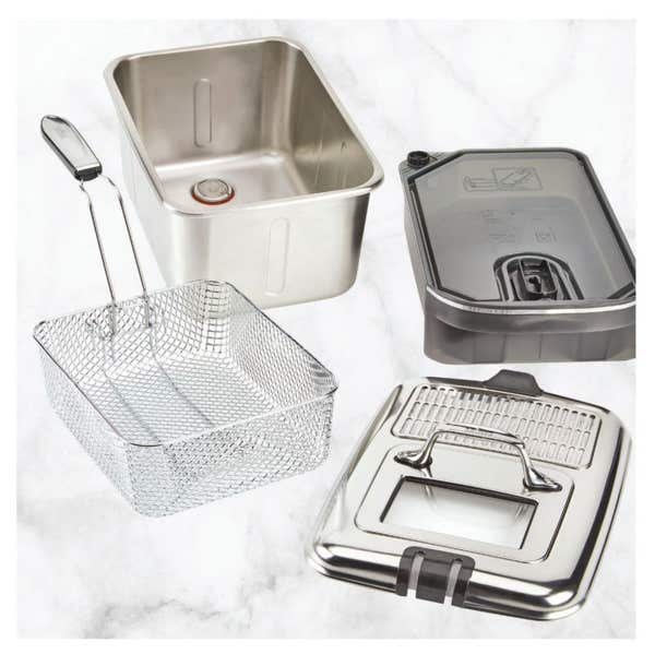 All Clad Stainless Steel Deep Fryer Easy Clean Pro With Oil Filtration System; 3.5 Liter