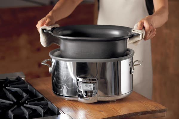 All Clad Stainless Steel Digital Slow Cooker; Nonstick Ceramic Coating; 7 Quart