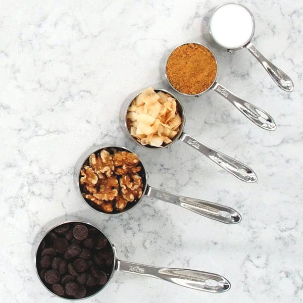 All Clad Stainless Steel Odd-Sized Measuring Cups & Spoons; 6 Piece Set