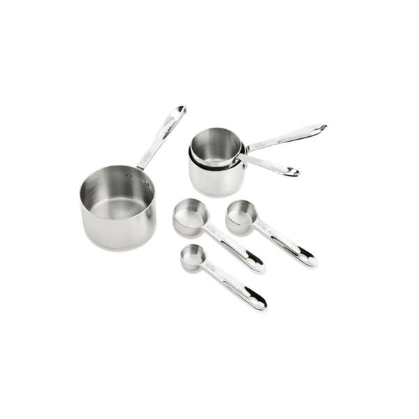 all clad Stainless Steel Odd-Sized Measuring Cups & Spoons; 6 Piece Set