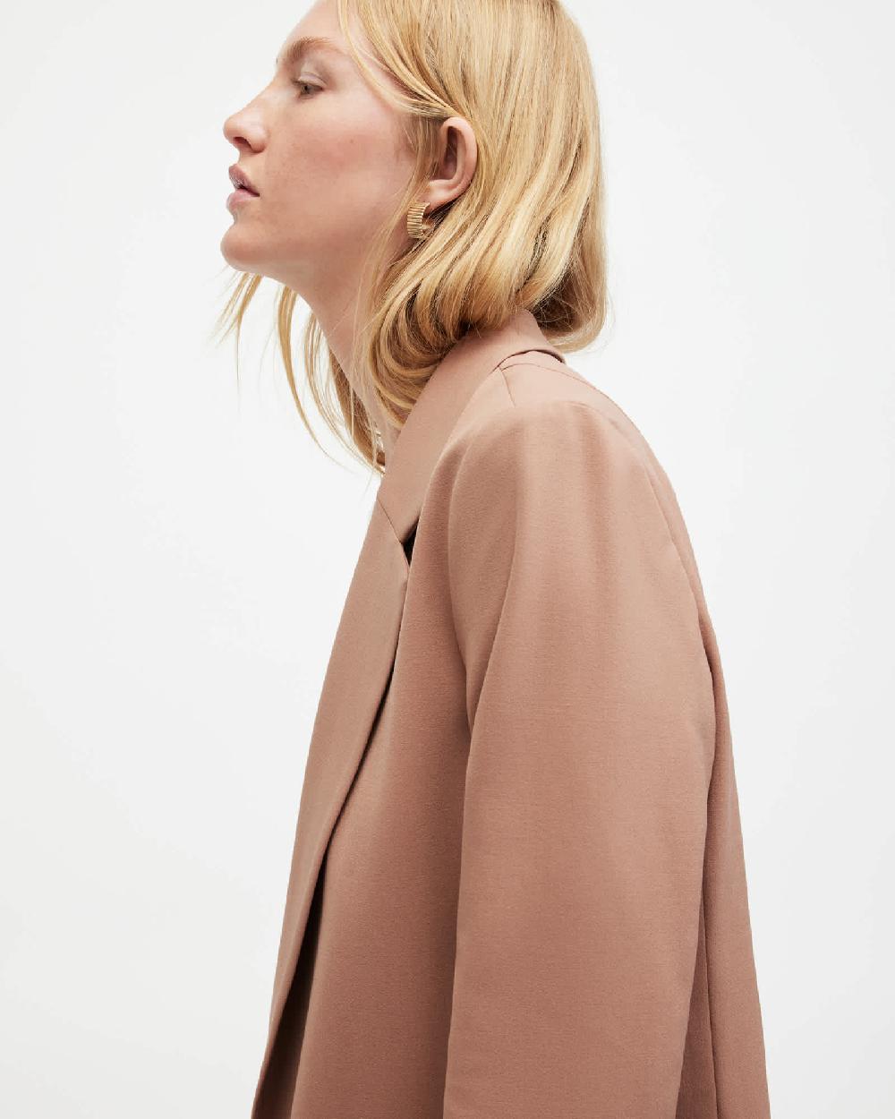 All Saints Aleida Lightweight Tri Blazer Fawn Brown