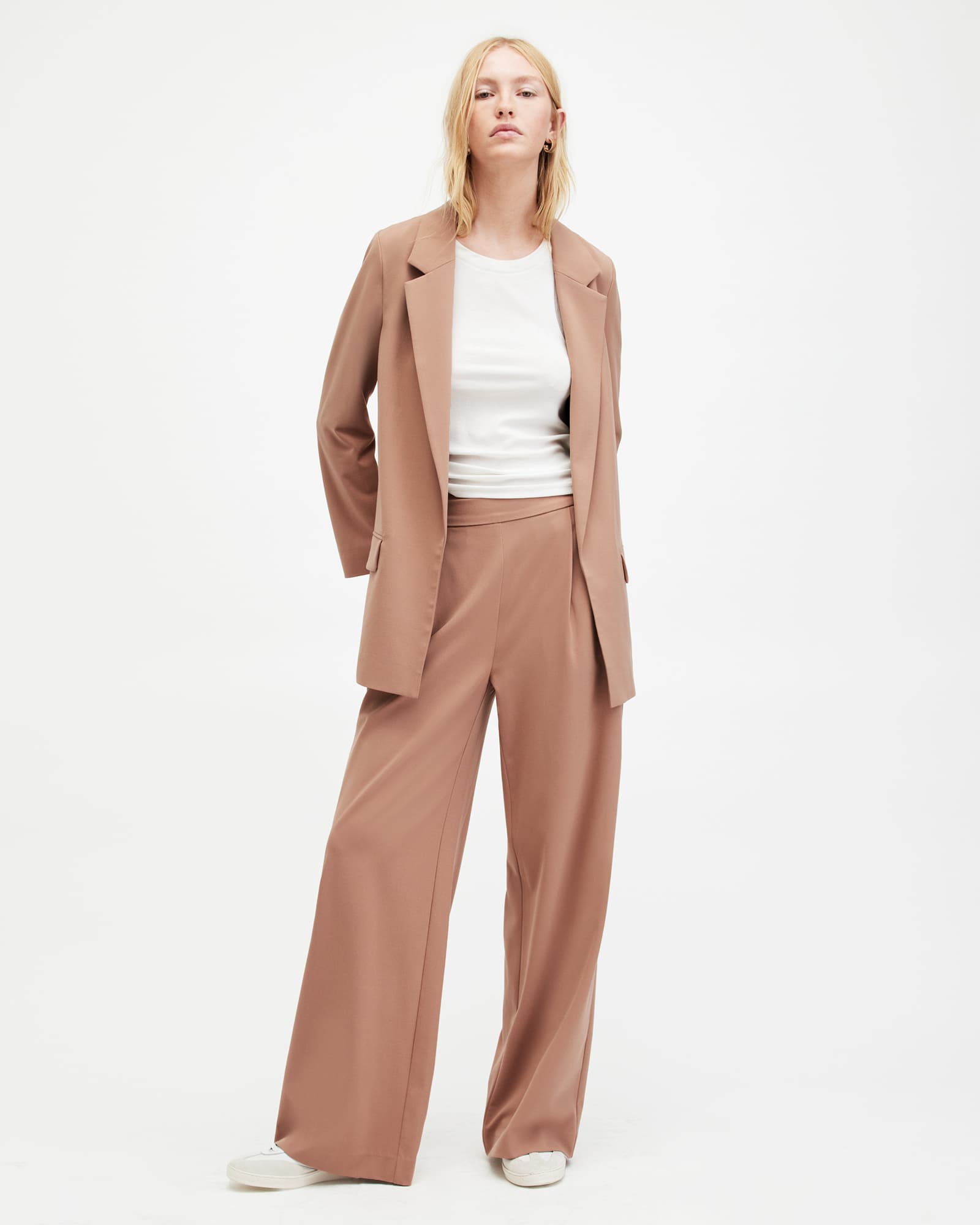 All Saints Aleida Lightweight Tri Blazer Fawn Brown